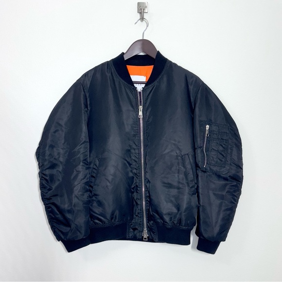 Gaelle Paris Other - Gaelle Black Bomber Jacket with Ribbed Collar and Zipper Closure